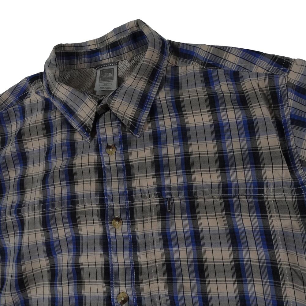 The North Face Hiking Outdoor Plaid Button Up Short Sleeve Shirt Men's Large